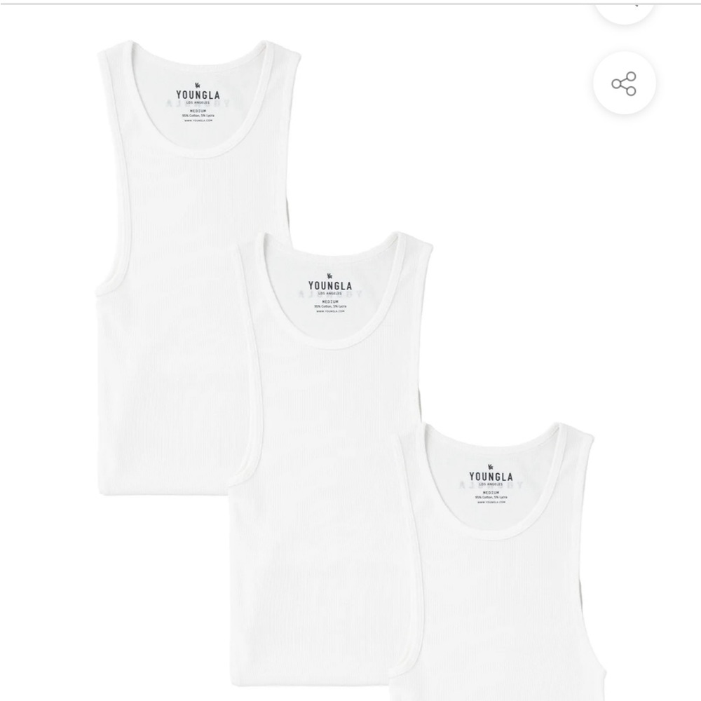 💪🏼YOUNGLA 3️⃣PACK!! White Men’s small Wife Lovers tanks!